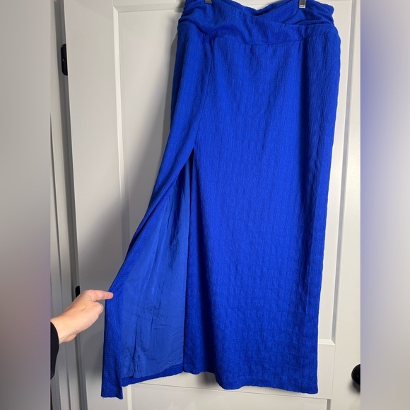 Free People Tovah Maxi Skirt mazarine Large Royal Blue Criss Cross Waist - Picture 3 of 7